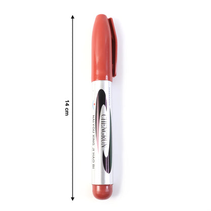 Maroon Wukusy premium permanent marker pen with fine tip on a white background, showcasing the pen's color and design