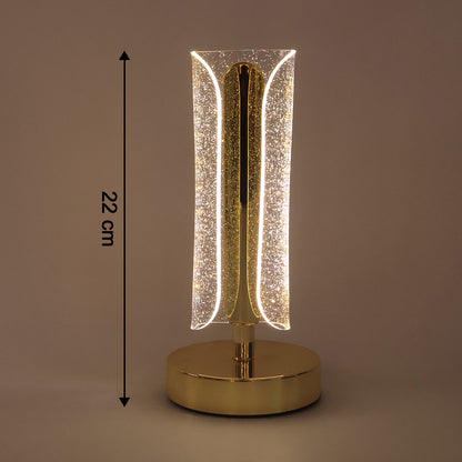 Luxury tall cylindrical crystal table lamp by Wukusy with a sleek glass base and elegant design, ideal for modern home decor.
