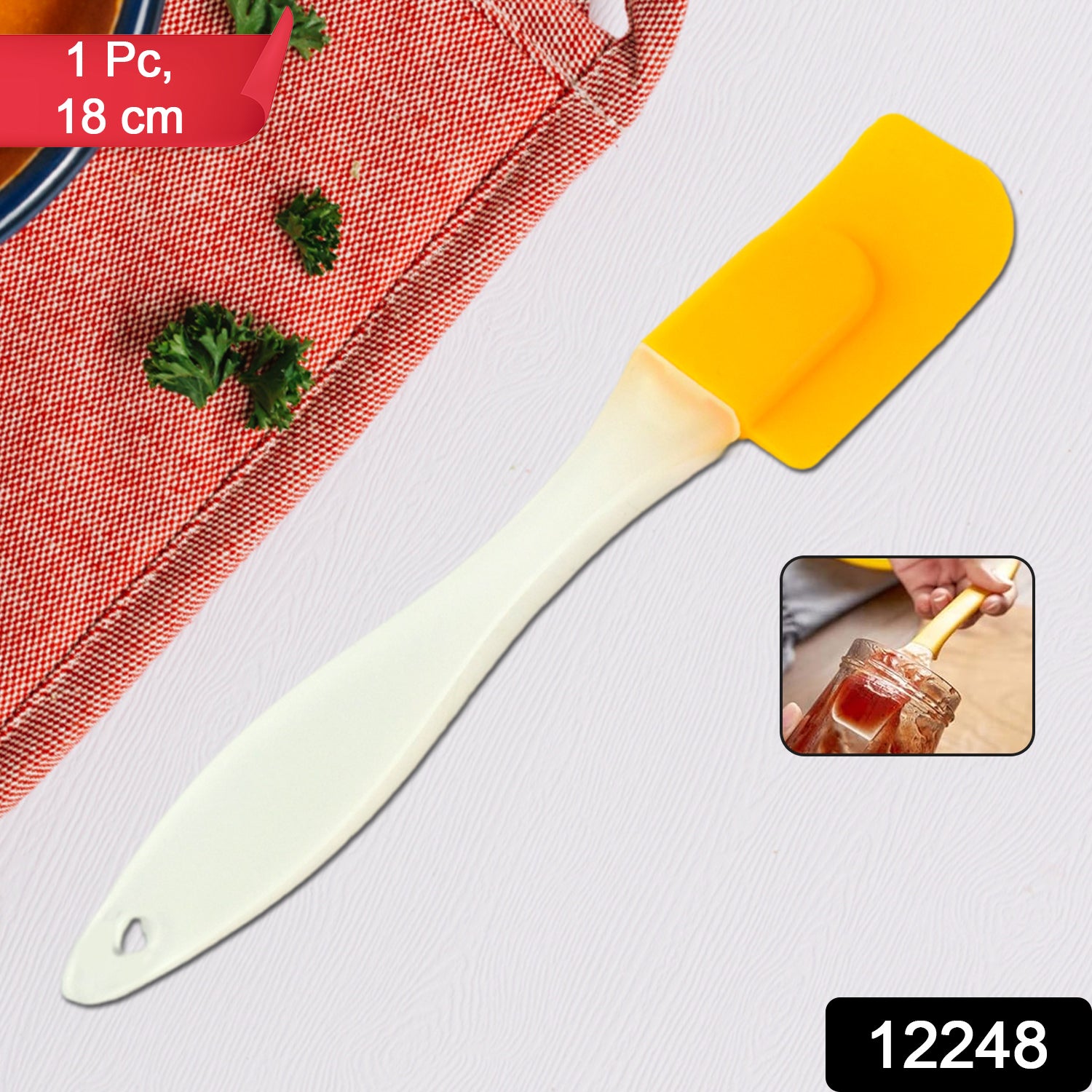 Wukusy silicone cooking spatula for baking, 19 cm, flexible and heat-resistant, ideal for mixing and scraping in the kitchen