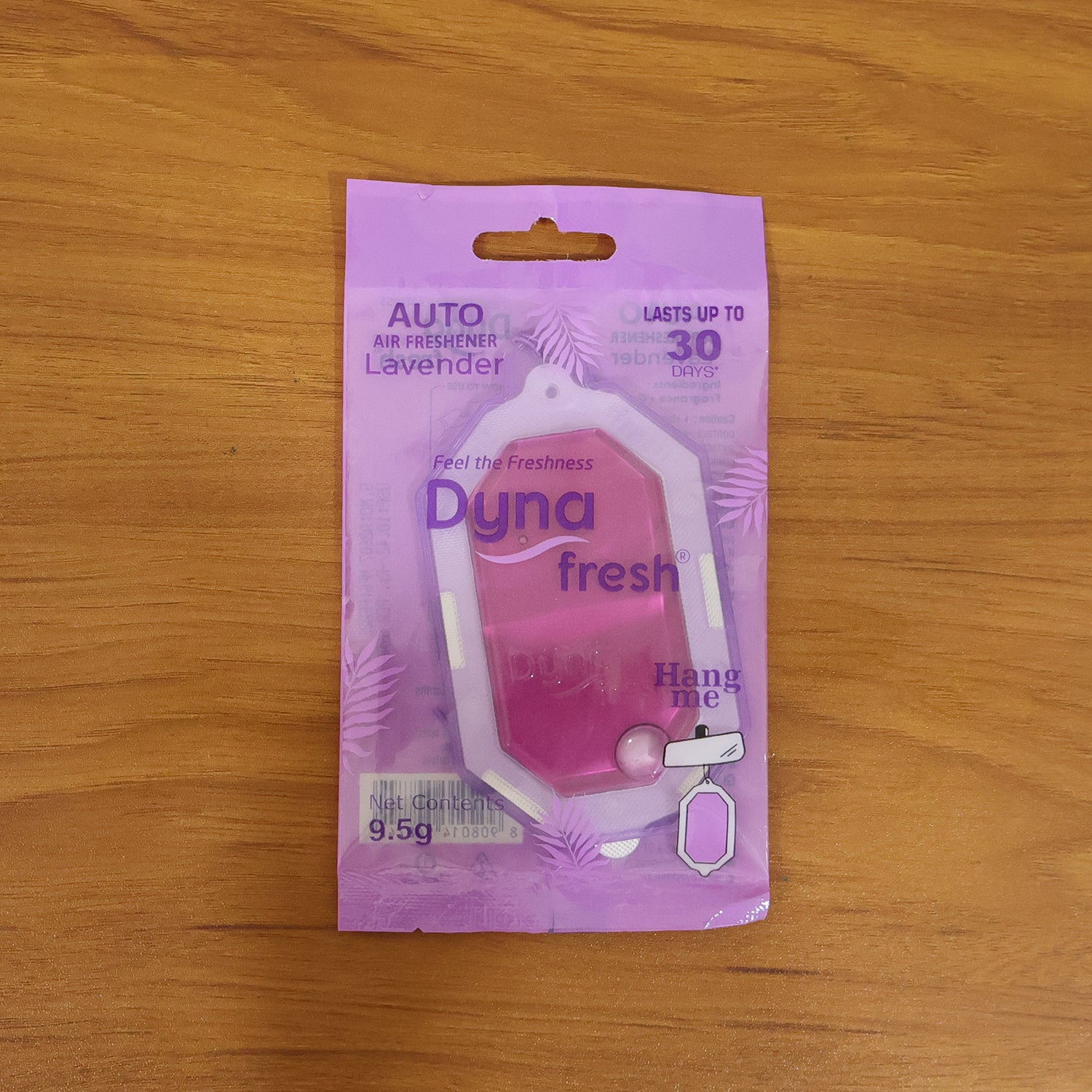 Wukusy lavender gel hanging bathroom air freshener, 9.5g, with a clear plastic holder and lavender-scented gel for freshening bathrooms.