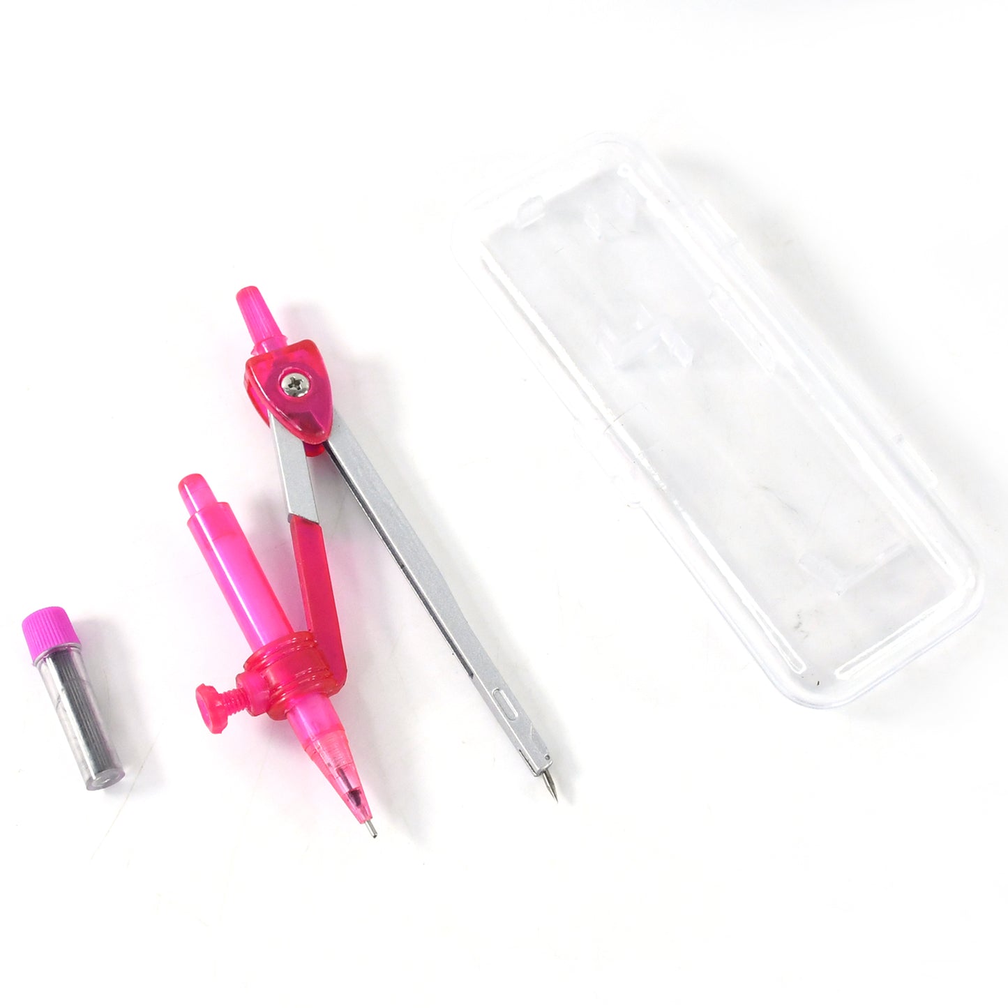 Wukusy 4-in-1 student geometry compass set with multiple tools for drawing circles and angles, suitable for office or classroom use.