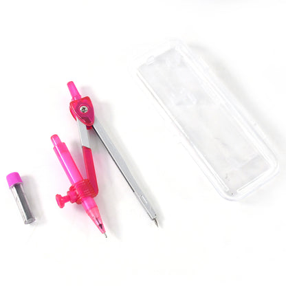 Wukusy 4-in-1 student geometry compass set with multiple tools for drawing circles and angles, suitable for office or classroom use.