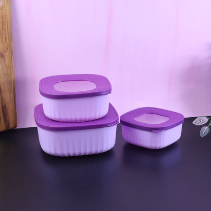 Wukusy premium 3-piece food storage container set with clear lids and airtight seals for kitchen organization and freshness.