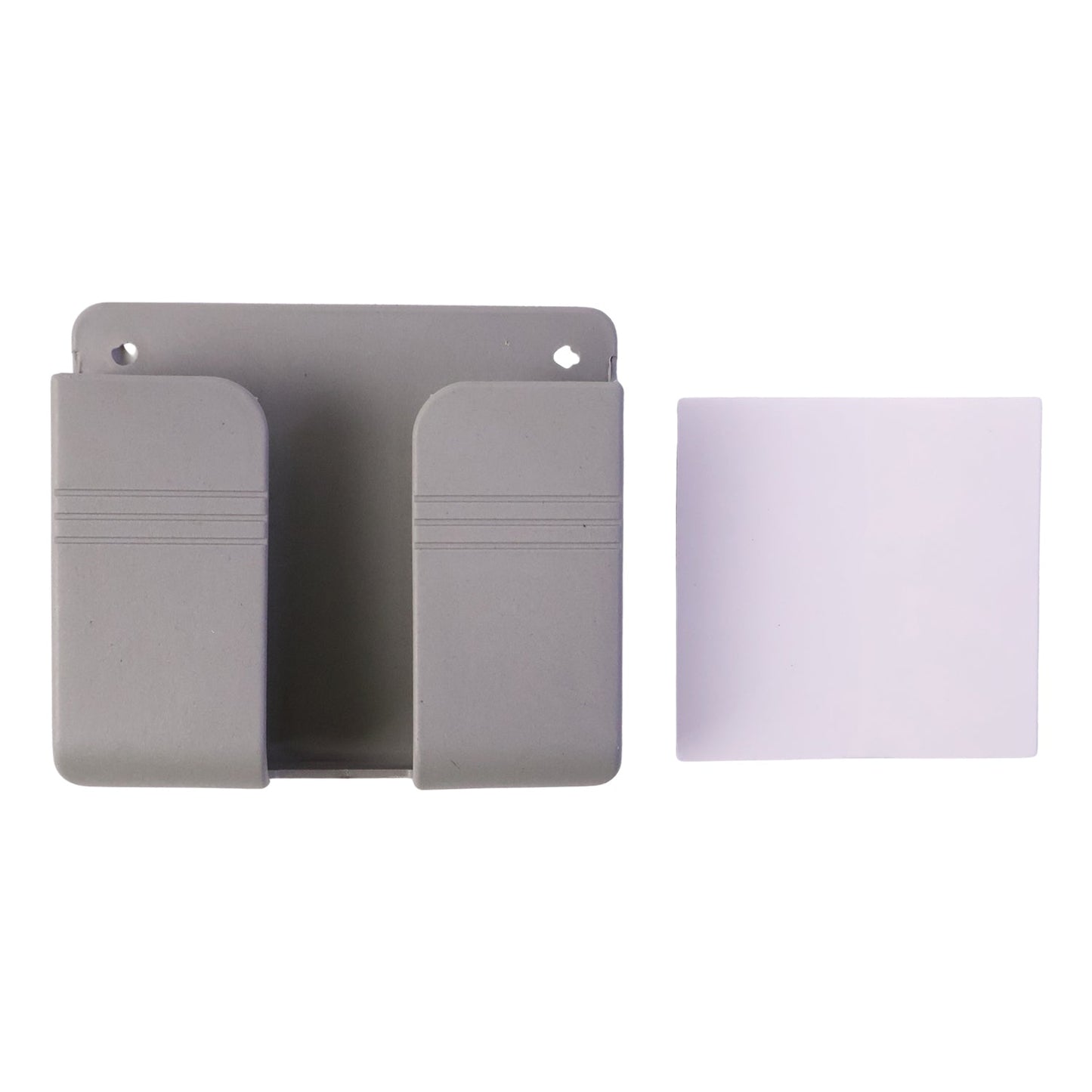 Wall-mounted Wukusy mobile remote holder, space-saving organizer with compartments for remote and small devices.
