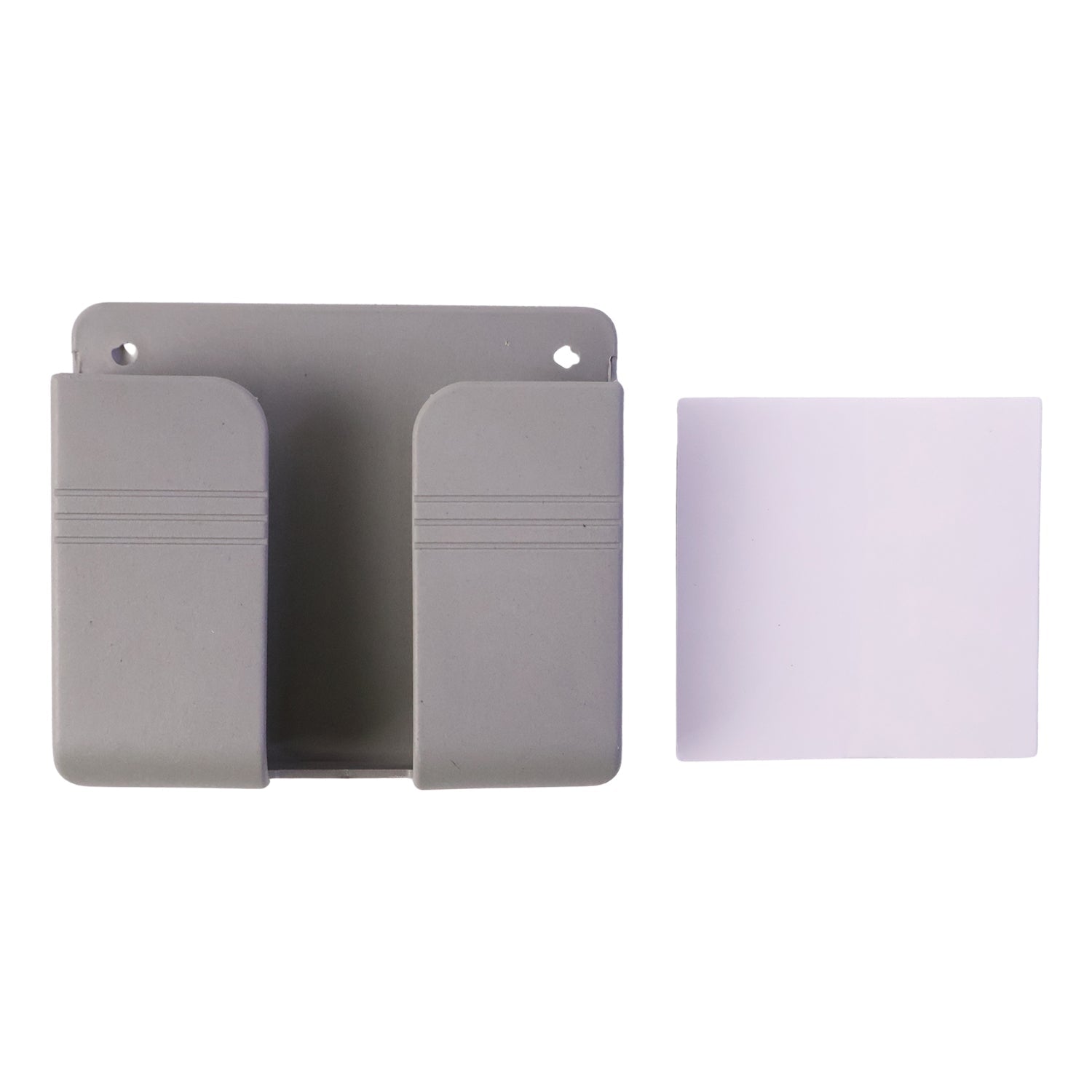 Wall-mounted Wukusy mobile remote holder, space-saving organizer with compartments for remote and small devices.