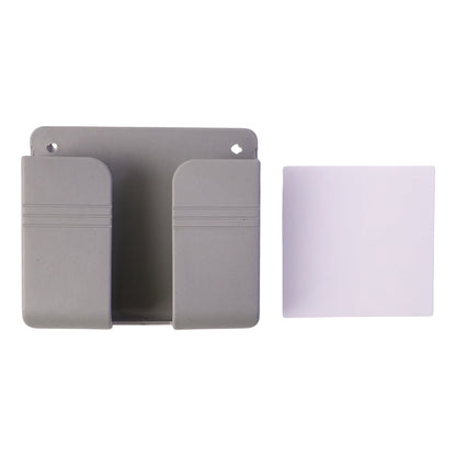 Wall-mounted Wukusy mobile remote holder, space-saving organizer with compartments for remote and small devices.