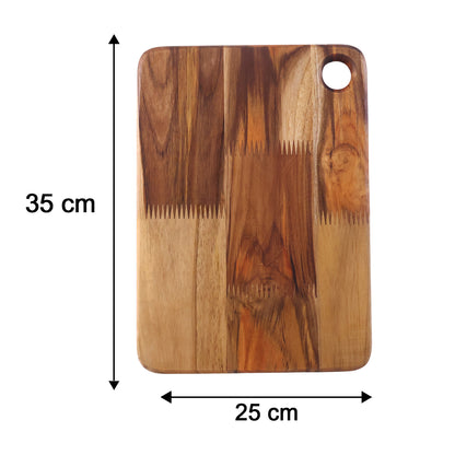 Wukusy wooden chopping and cutting board, 10x14 inch, rectangular kitchen board with smooth surface and natural wood finish