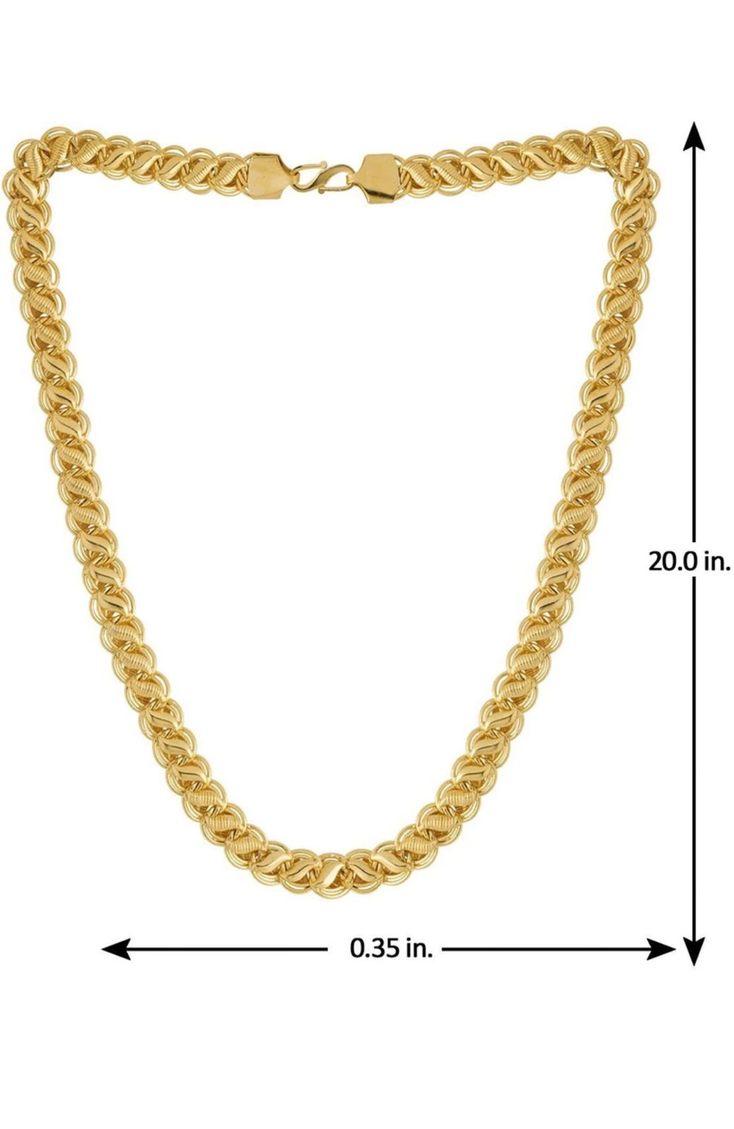 Gold Plated Stylish Golden Chain Necklace For Men