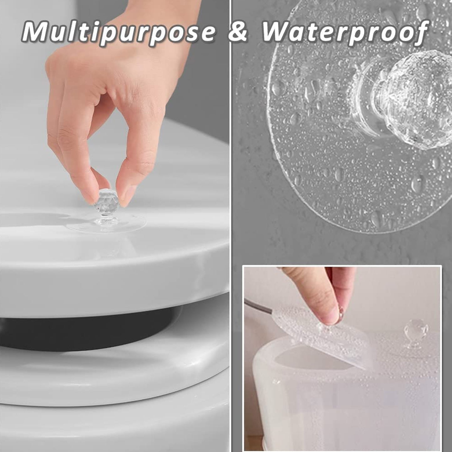 Clear diamond-shaped crystal cabinet drawer knob by Wukusy, with a hook design for wardrobe, kitchen, and furniture doors.
