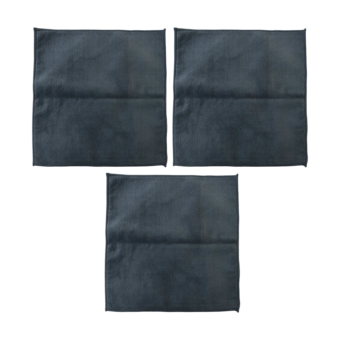 Wukusy microfiber cleaning towel pack of 3, 30x30 cm, lint-free, soft absorbent cloths for cleaning and dusting.
