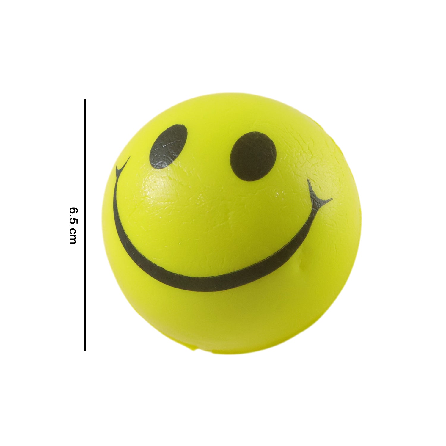 Wukusy soft foam smiley toy ball showing a yellow smiling face, lightweight and plush for children’s play and sensory fun.