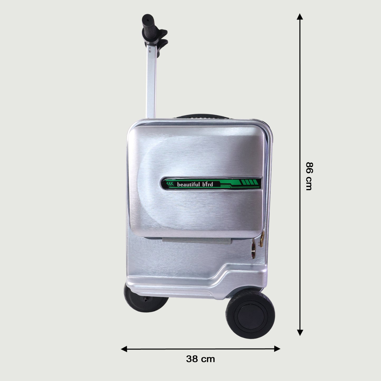 Wukusy electric ride-on scooter travel bag with foldable trolley, durable fabric and adjustable straps for easy transport.