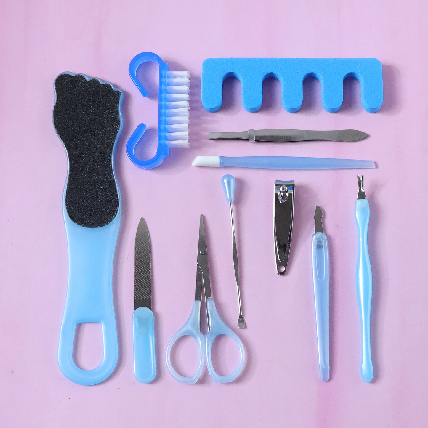 Wukusy 11-in-1 manicure and pedicure grooming kit with nail clippers, files, and tools for comprehensive nail care.