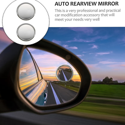 Two round Wukusy blind spot side mirrors with HD glass, designed for enhanced visibility and safety in car side mirrors.