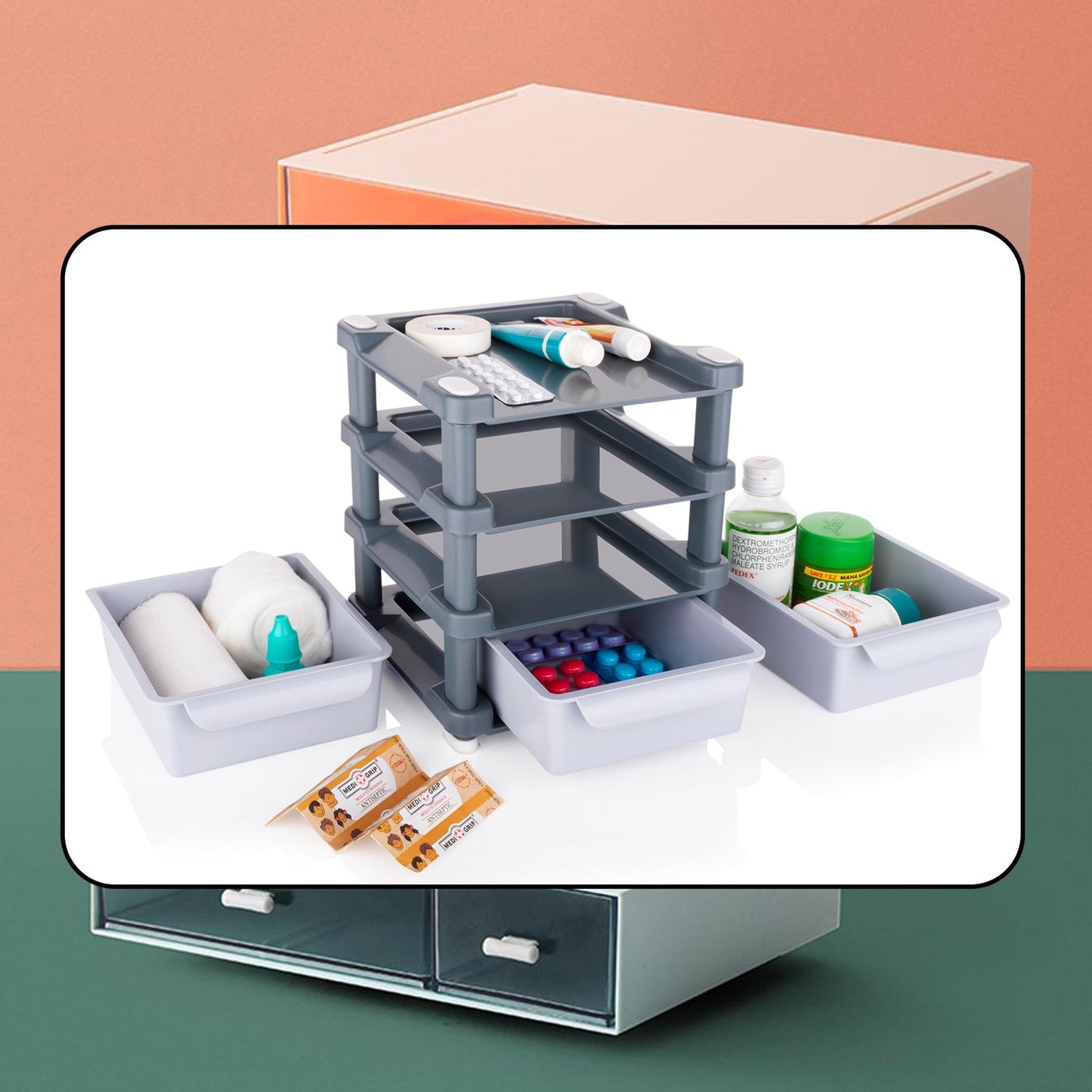 Wukusy Mini 3-Layer Drawer for storing makeup tools and kits, ideal for women's home organization and beauty essentials.