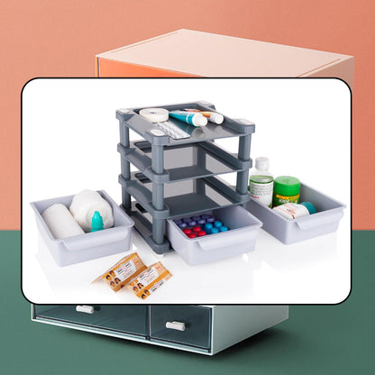 Wukusy Mini 3-Layer Drawer for storing makeup tools and kits, ideal for women's home organization and beauty essentials.
