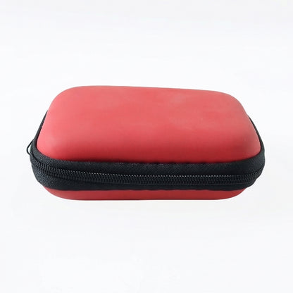 Wukusy premium wired earphones with zipper carry case set, black earphones and compact storage case on a white background