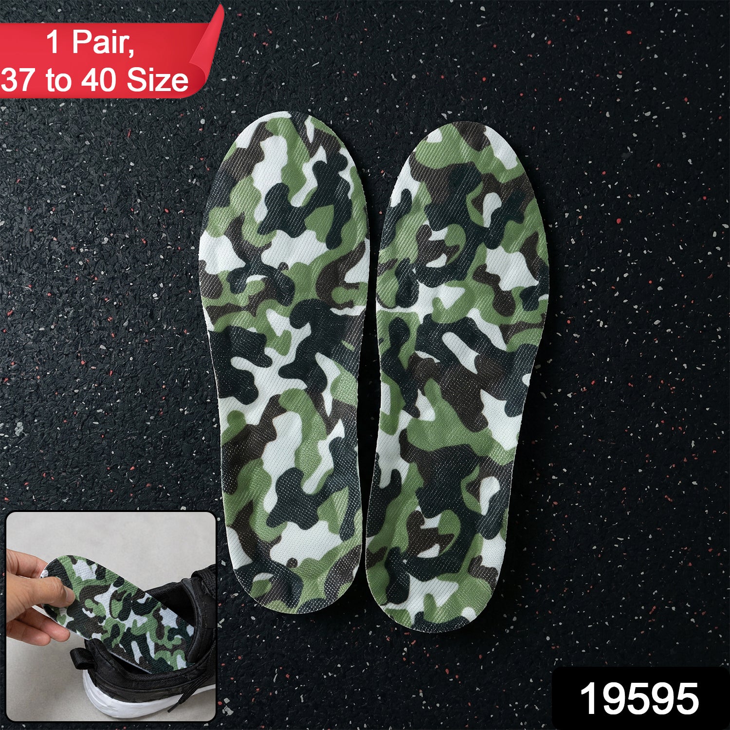Wukusy Comfort Fit Shoe Insole Cushion Pads, pair for size 37-40, with soft cushioning and supportive design for added comfort.