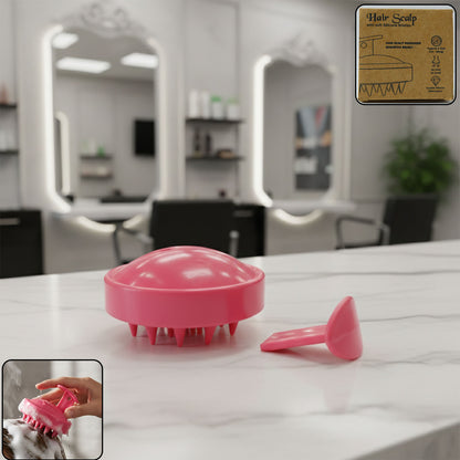 Wukusy silicone hair scalp massager shampoo brush with multiple soft bristles for gentle scalp cleansing.