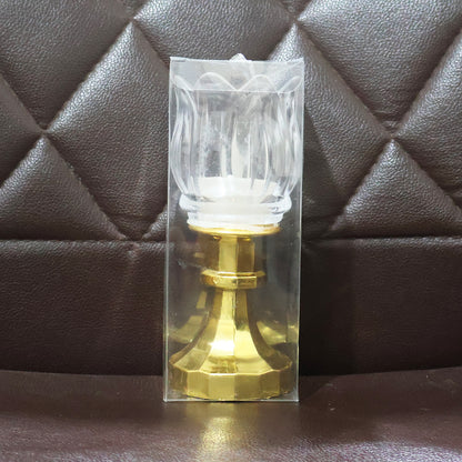 Wukusy premium lotus-shaped LED decorative lamp on stand, ideal for home decor with soft ambient lighting.