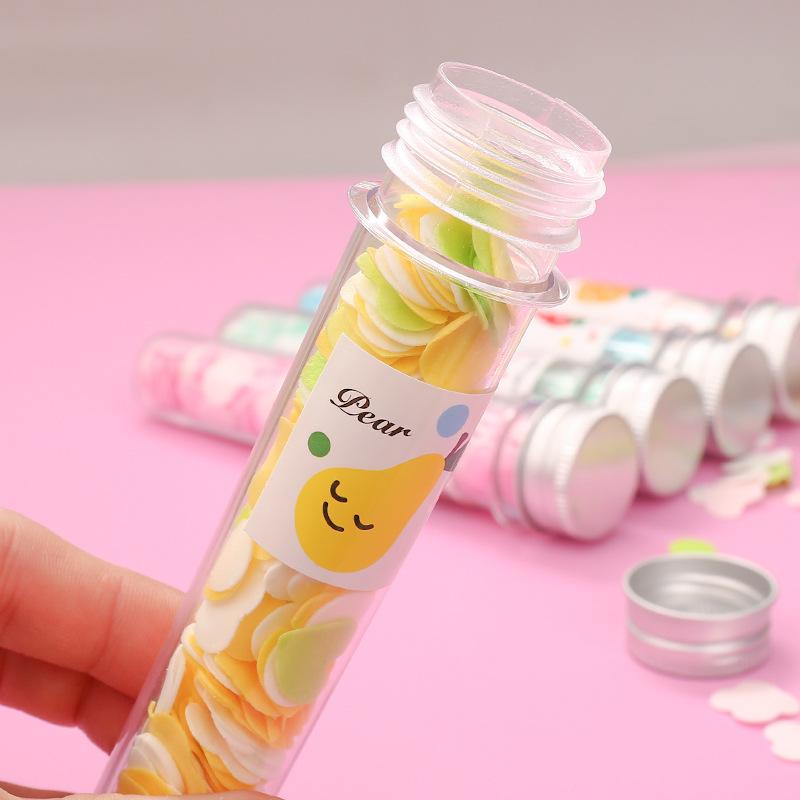 Portable hand washing bath soap strips in flower-shaped paper form inside a test tube bottle by Wukusy for home improvement.