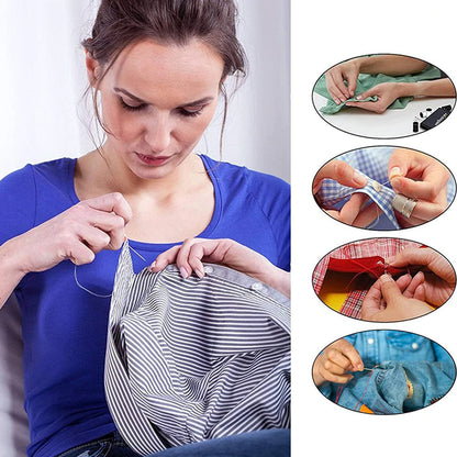 Wukusy 6052a 33-piece purse sewing set with compartments for carrying sewing supplies and accessories in a compact case.