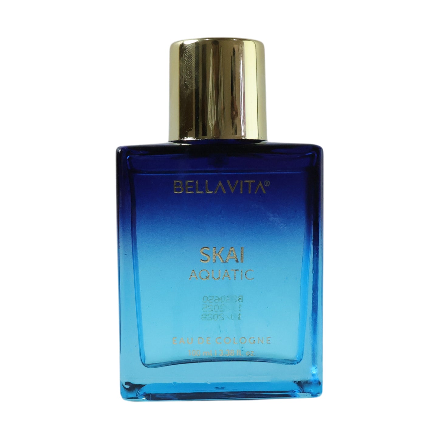 Bellavita Premium Skai Aquatic Eau De Cologne perfume bottle by Wukusy, featuring a sleek 100ml design with aquatic fragrance notes.