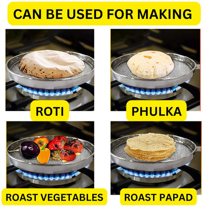 Steel roaster grill jali by Wukusy for papad, tandoor, chapati roasting, suitable for home kitchen use.