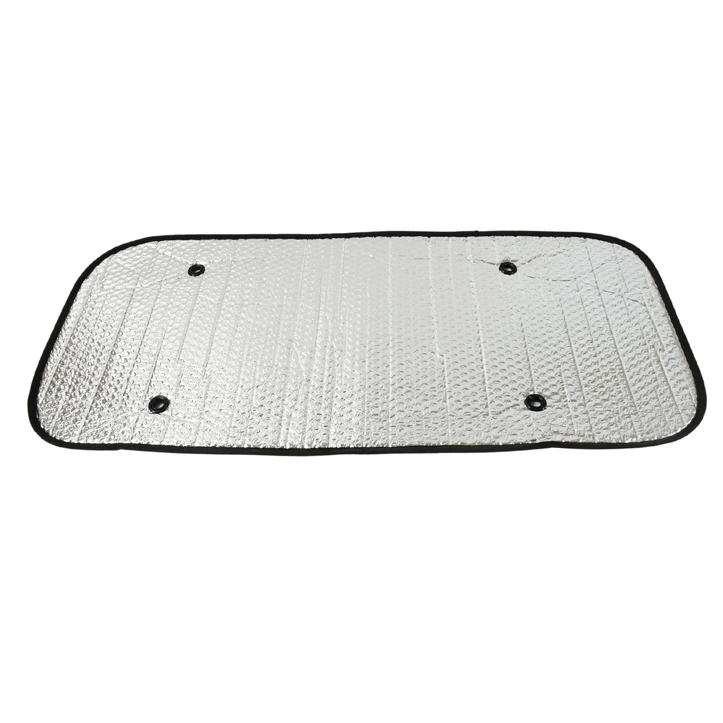 Wukusy car windshield sun shade blocking UV rays, keeps vehicle cool, fits cars, SUVs, trucks, and vans, with reflective surface.