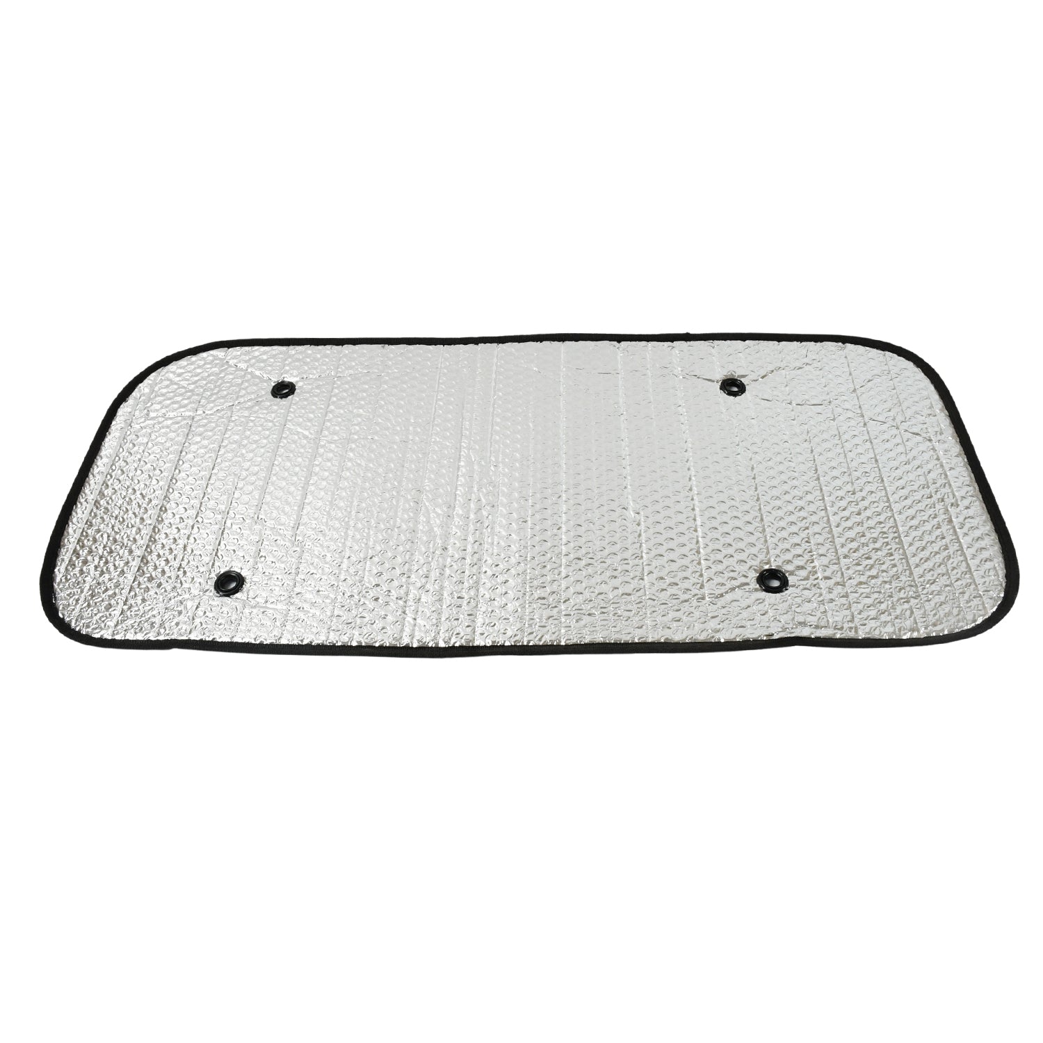 Wukusy car windshield sun shade blocking UV rays, keeps vehicle cool, fits cars, SUVs, trucks, and vans, with reflective surface.