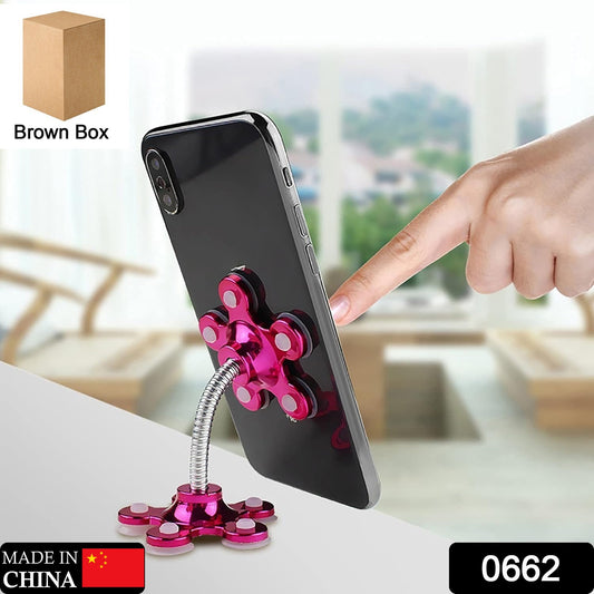 Wukusy 0662 phone holder with 360-degree rotation, double-sided suction cup mobile stand, versatile mobile accessories for smartphones