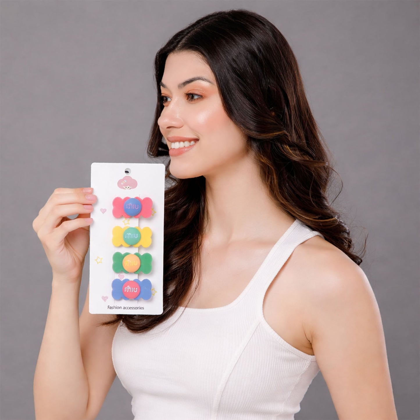 Colorful candy-shaped hair clips by Wukusy, featuring bright, playful designs perfect for kids and casual hairstyles.