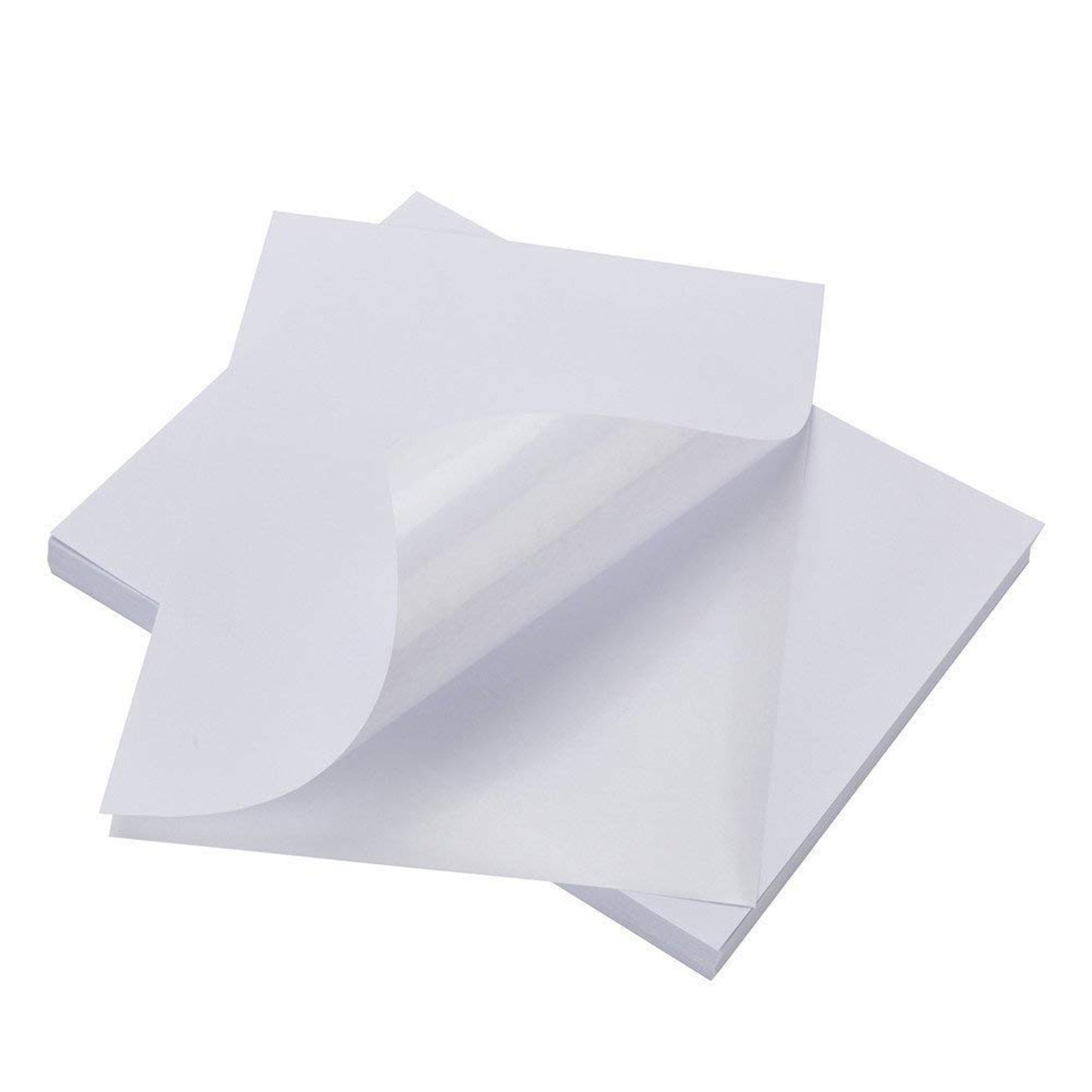 Wukusy Oddy self-adhesive label sheets, A4 full-sheet labels, 100 sheets stacked on a white background