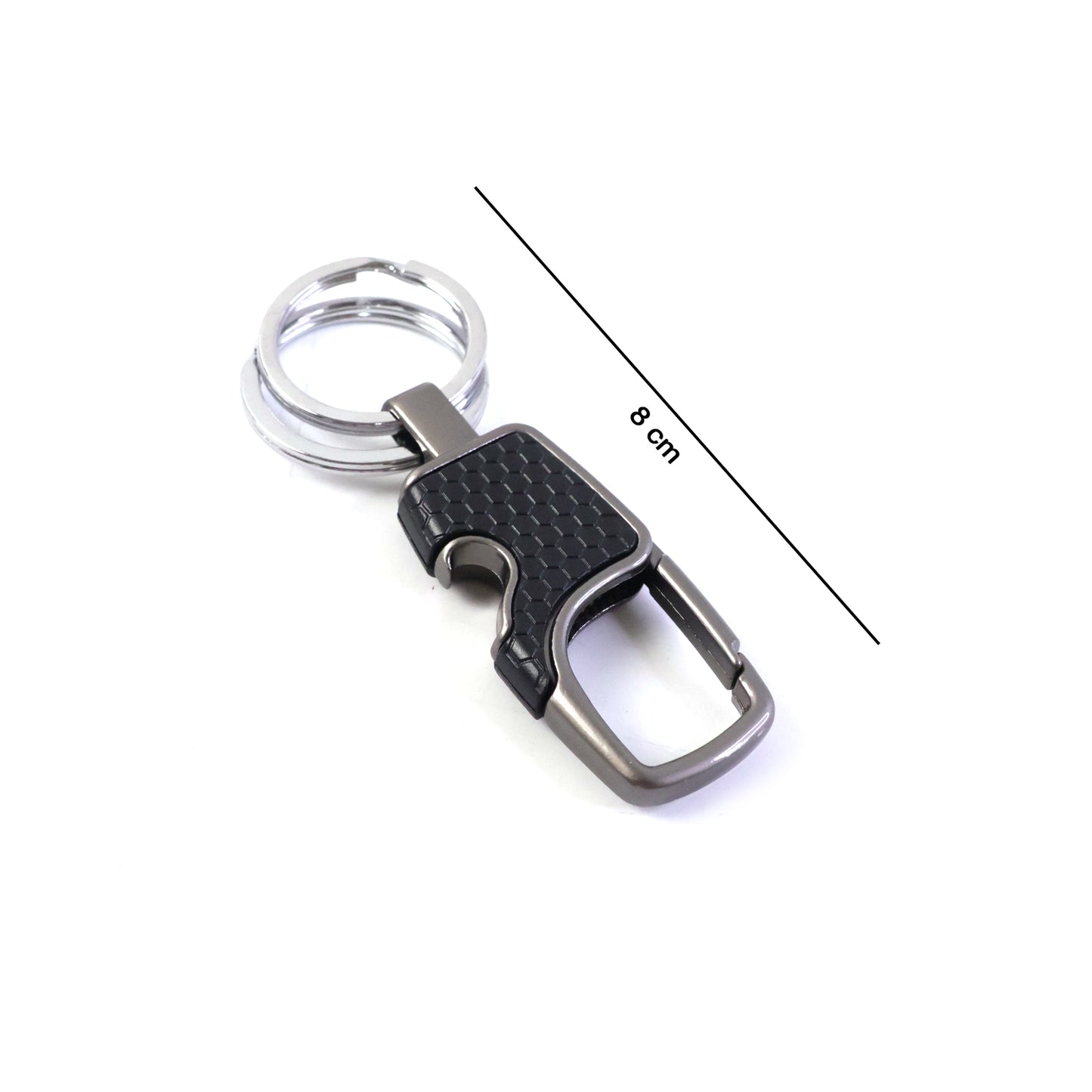 Wukusy heavy-duty keychain organizer with quick release hook, holding multiple keys and featuring sturdy metal construction.