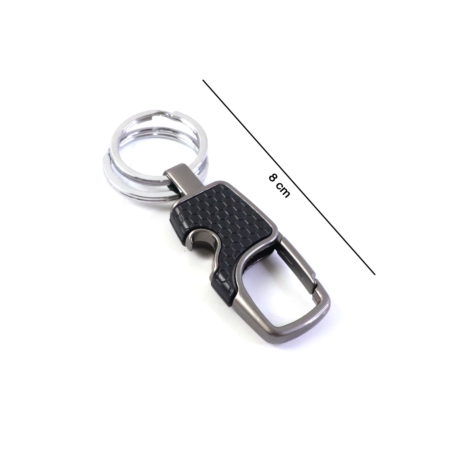 Wukusy heavy-duty keychain organizer with quick release hook, holding multiple keys and featuring sturdy metal construction.
