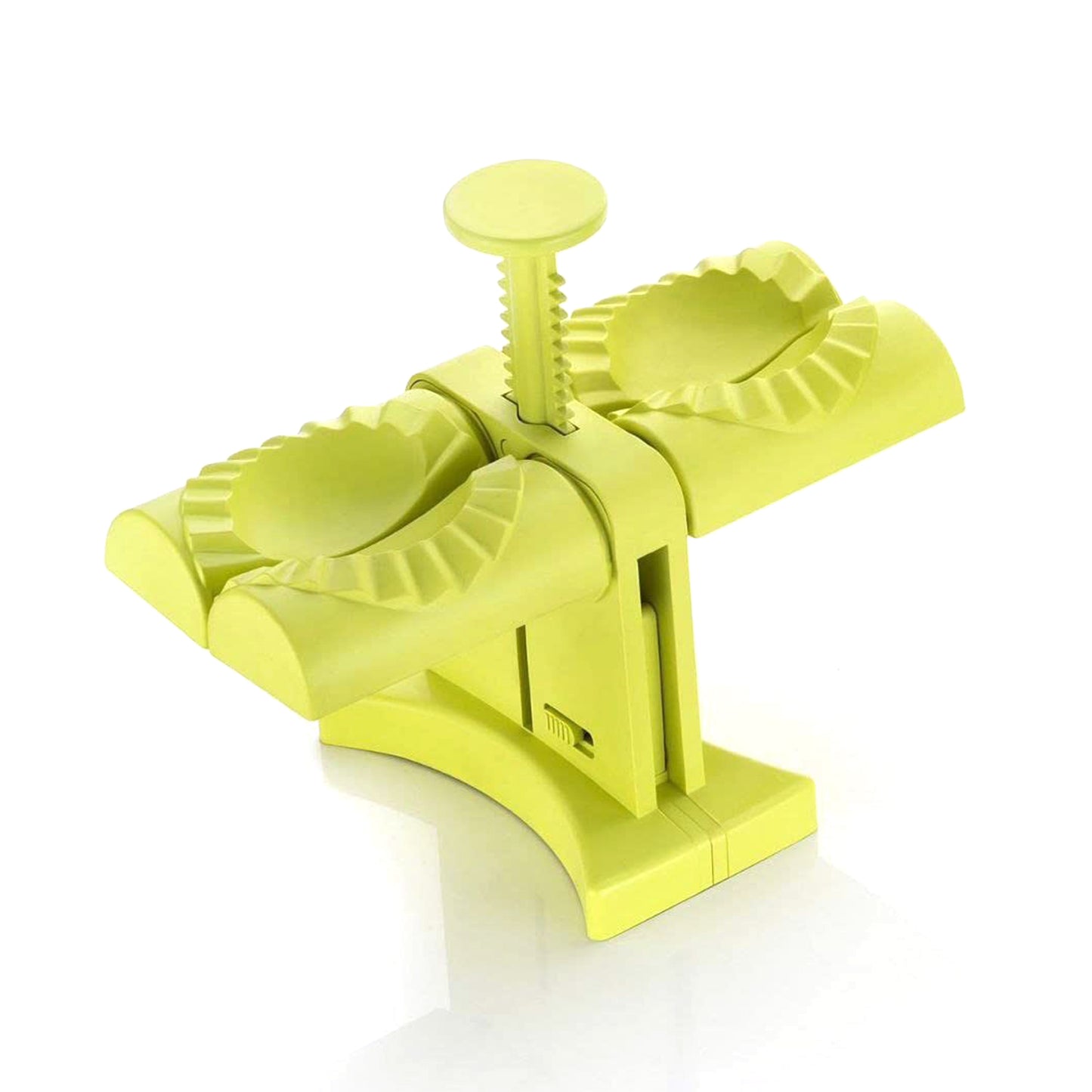 Wukusy 5300 dumpling maker mold with double heads for making two dumplings at once, kitchen accessory for easy dumpling preparation.