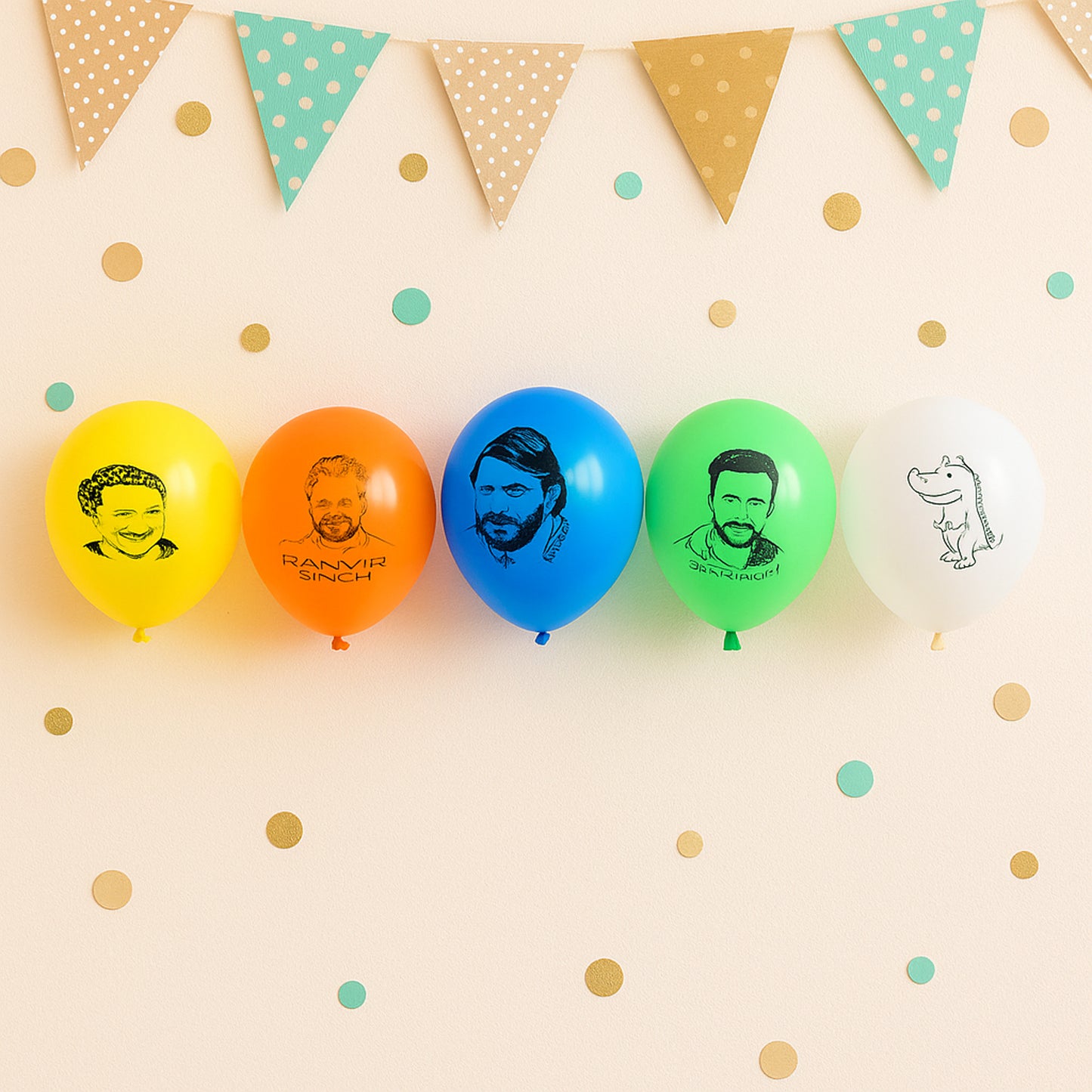 Wukusy assorted printed mix design party latex balloon, colorful toy balloon for celebrations, single piece on a white background.
