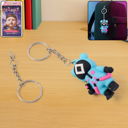 Colorful character-themed soft silicone keychain from Wukusy with playful mixed designs, ideal for keys or bags.