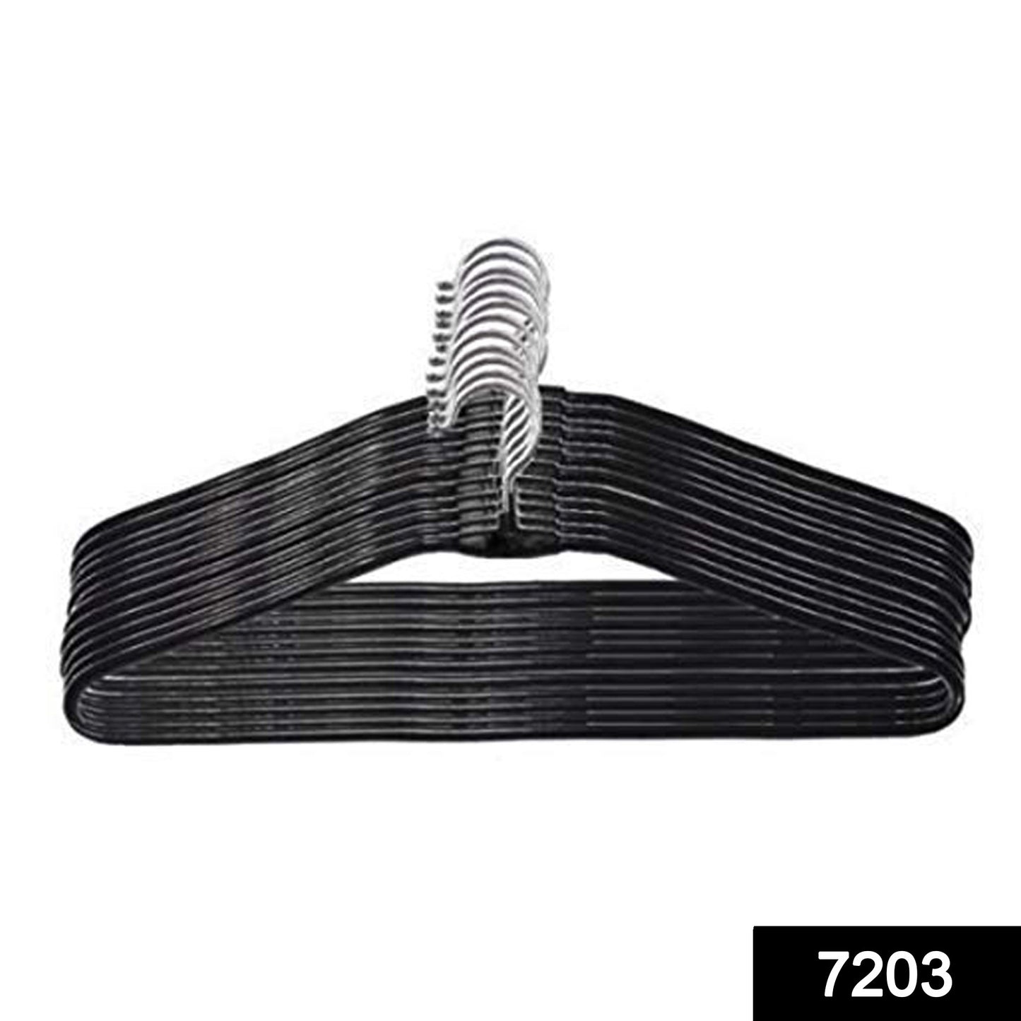 Set of 10 Wukusy Wardrobe Cloth Hangers, plastic and sturdy for clothing organization in closets.