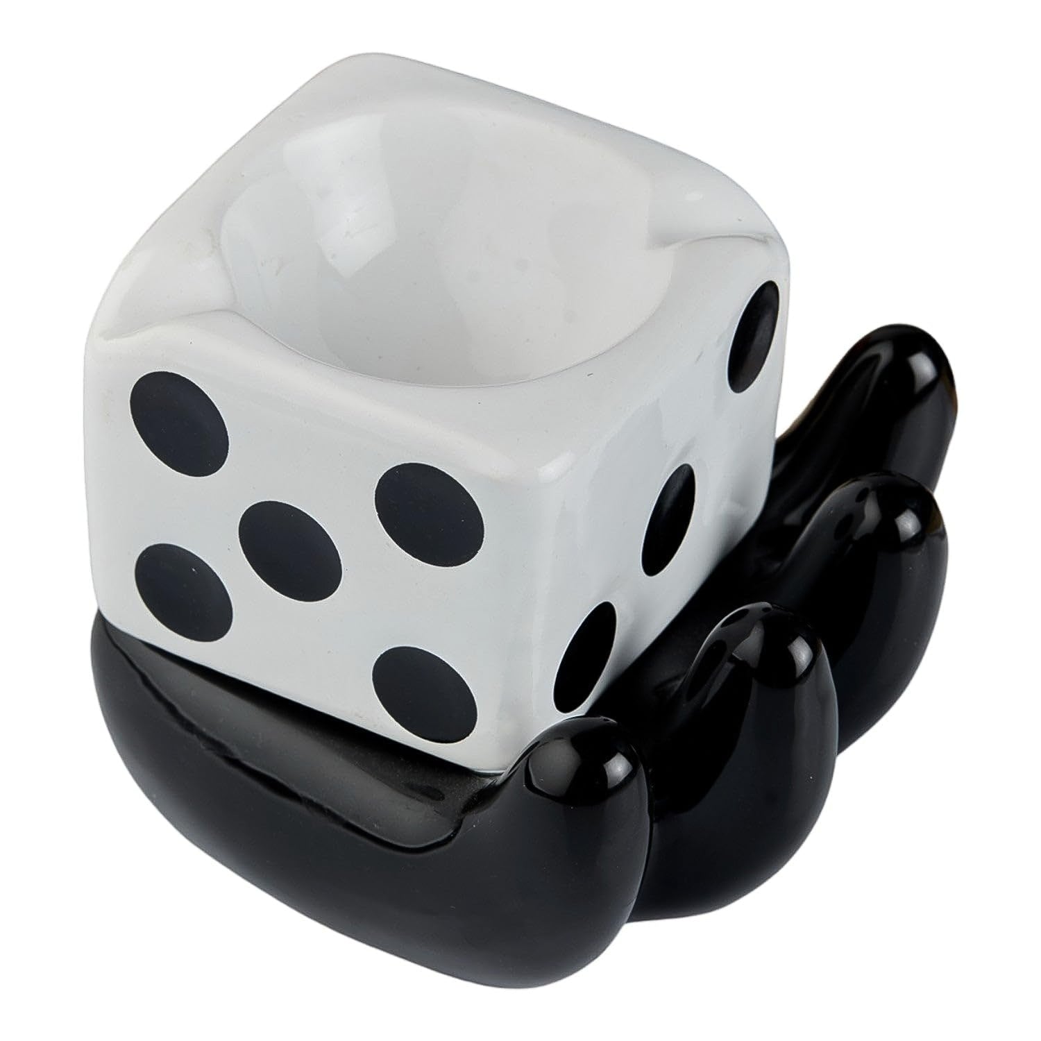 Colorful ceramic ashtray with retro design by Wukusy, featuring a unique shape and vibrant patterns for smokers and collectors.