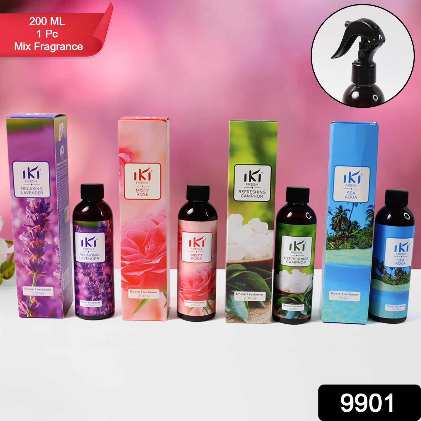 Wukusy Room Air Freshener Mix Fragrance bottle, 200ml, with a sleek design and vibrant label, perfect for freshening indoor spaces.