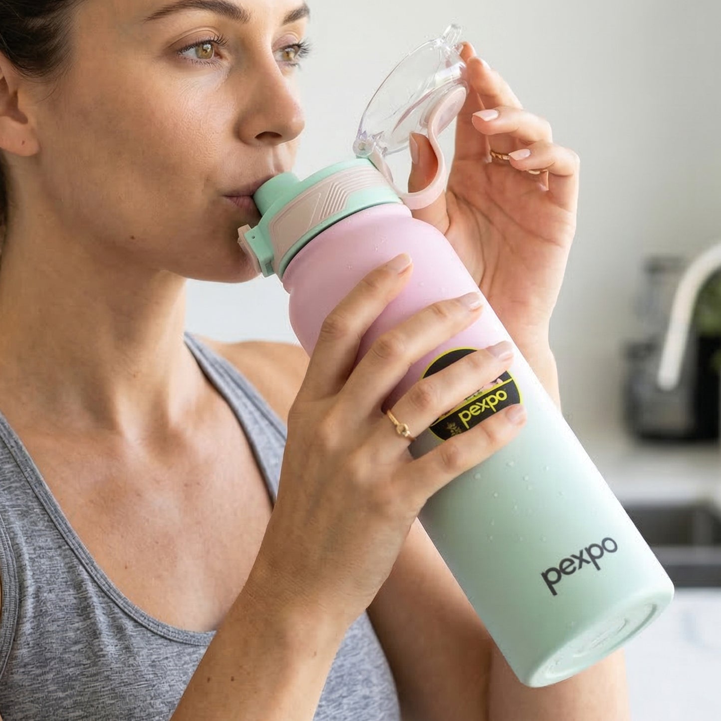 Wukusy Pexpo Amaze stainless steel water bottle, 1000ml, insulated hot and cold water bottle with sleek design