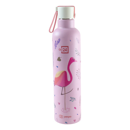 Wukusy Pexpo Oslo Art printed 750ml insulated stainless steel water bottle with colorful design and secure screw cap.