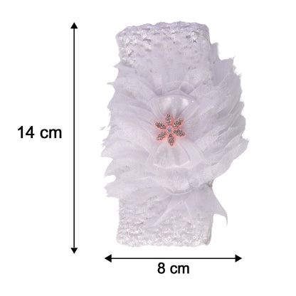 Soft elastic floral baby headband by Wukusy featuring a stylish stretchable design and cute floral pattern for infants.