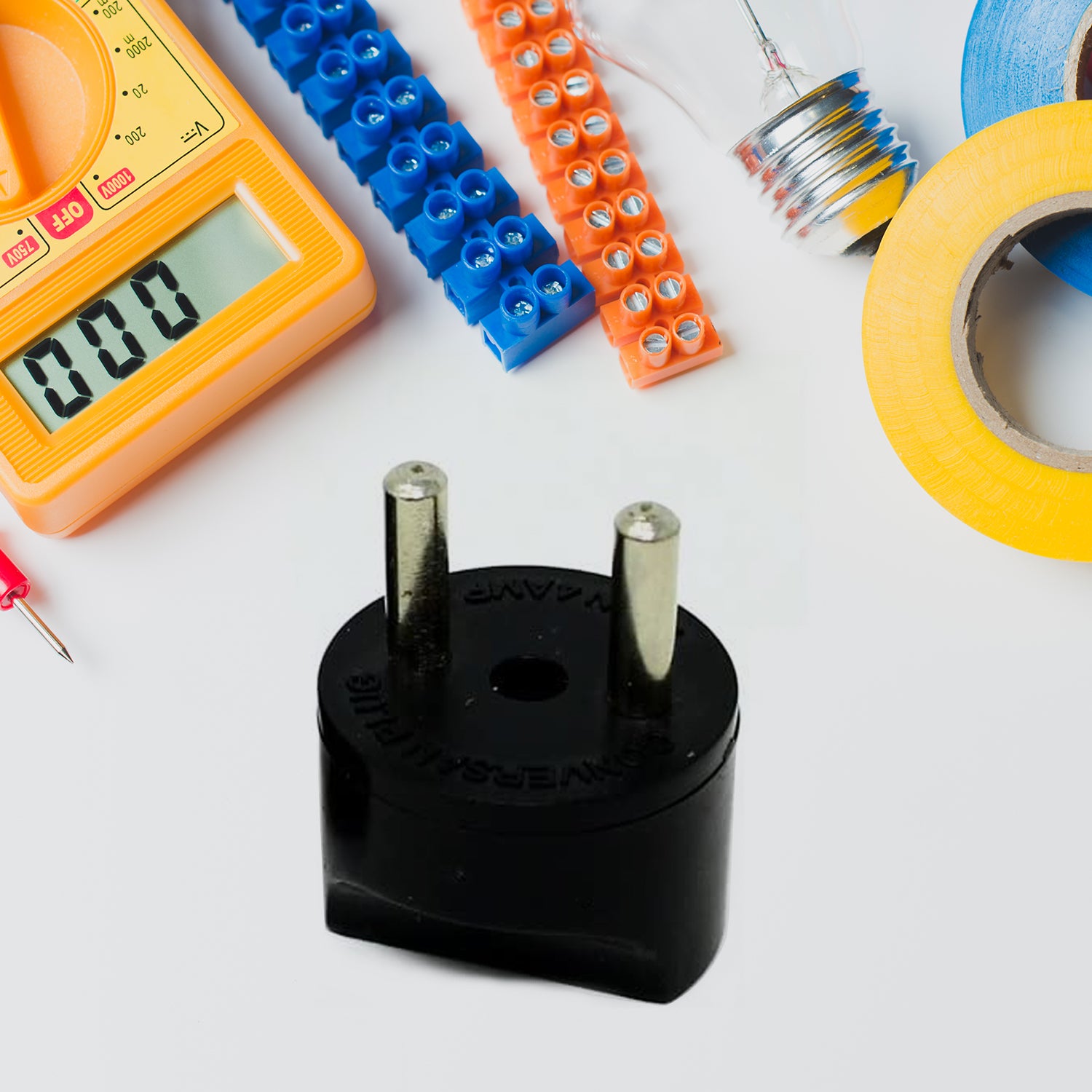 Wukusy 2-pin 4amp electrical connector plug, conversion adapter with color box, for easy power connection and conversion.