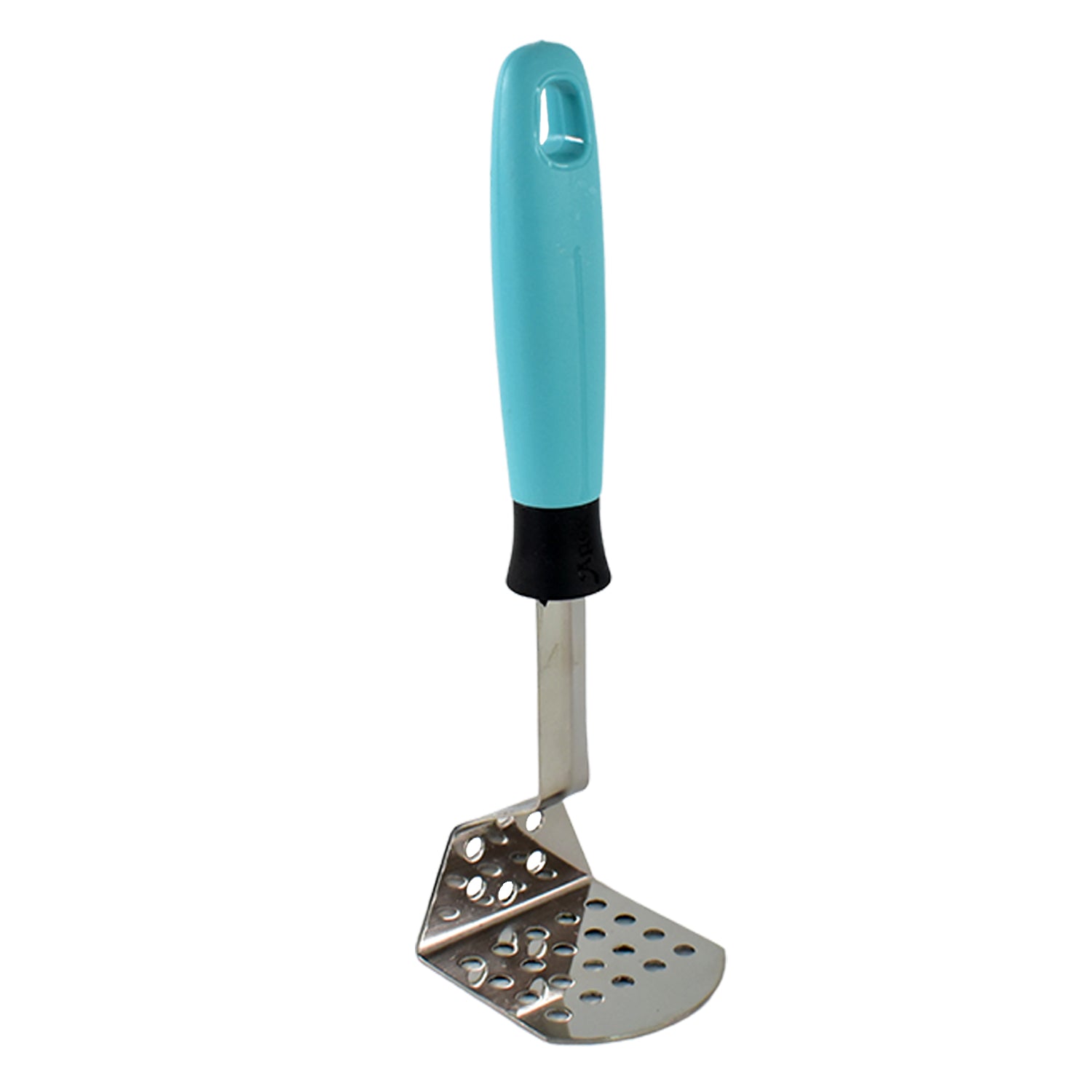 Wukusy Apex L-handle stainless steel potato masher with ergonomic grip for comfortable mashing in home and kitchen use