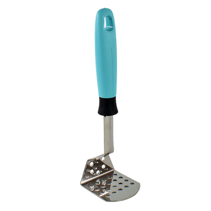 Wukusy Apex L-handle stainless steel potato masher with ergonomic grip for comfortable mashing in home and kitchen use