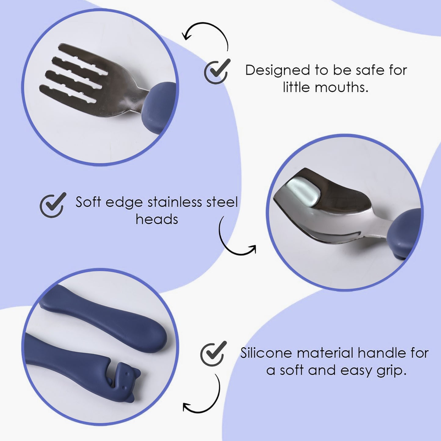 Wukusy Supermom Foodie stainless steel spoon and fork set for home and kitchen, shiny and durable cutlery for everyday use