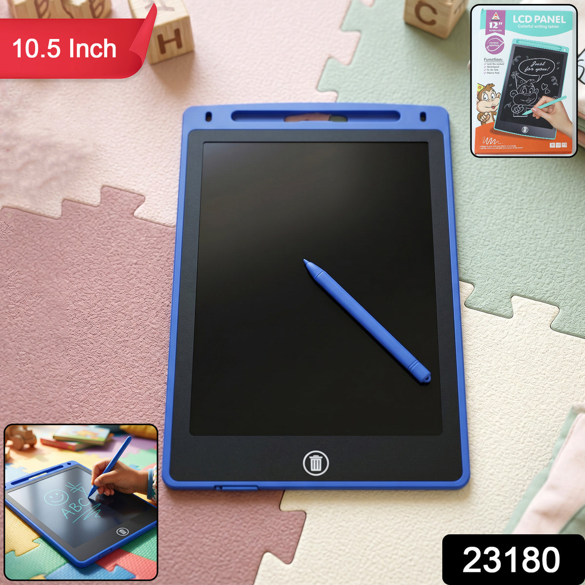 Wukusy 10.5-inch LCD writing tablet and digital drawing pad with stylus for note-taking and sketching.