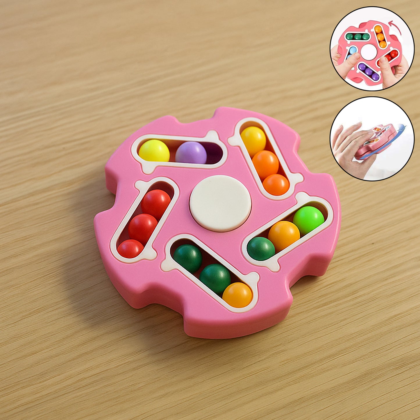 Wukusy Fidget Magic Cube Spinner Toy with multi-track finger puzzle and colorful design, designed for stress relief and focus.